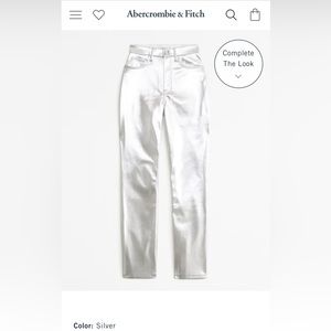 Silver curve love vegan leather pants